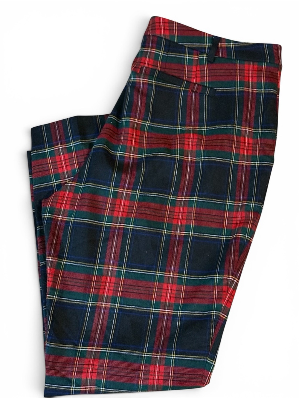 Ralph Lauren Tailored Plaid Ankle Pants - Red & Navy